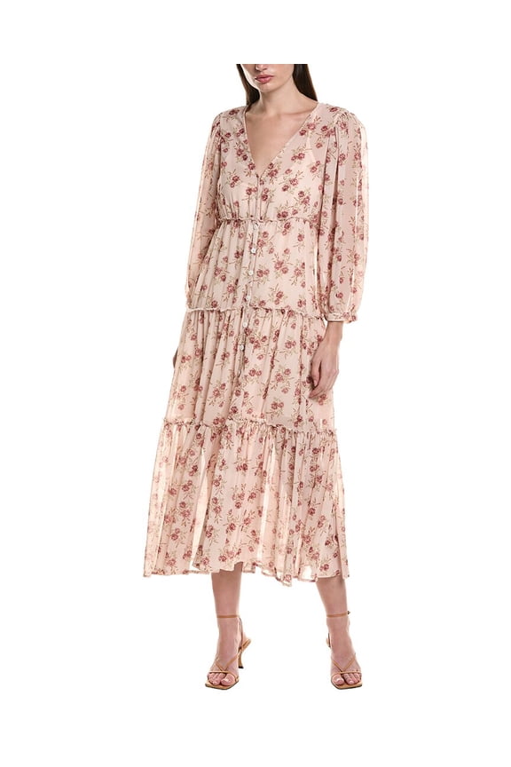 womens  Floral Maxi Dress, s, White