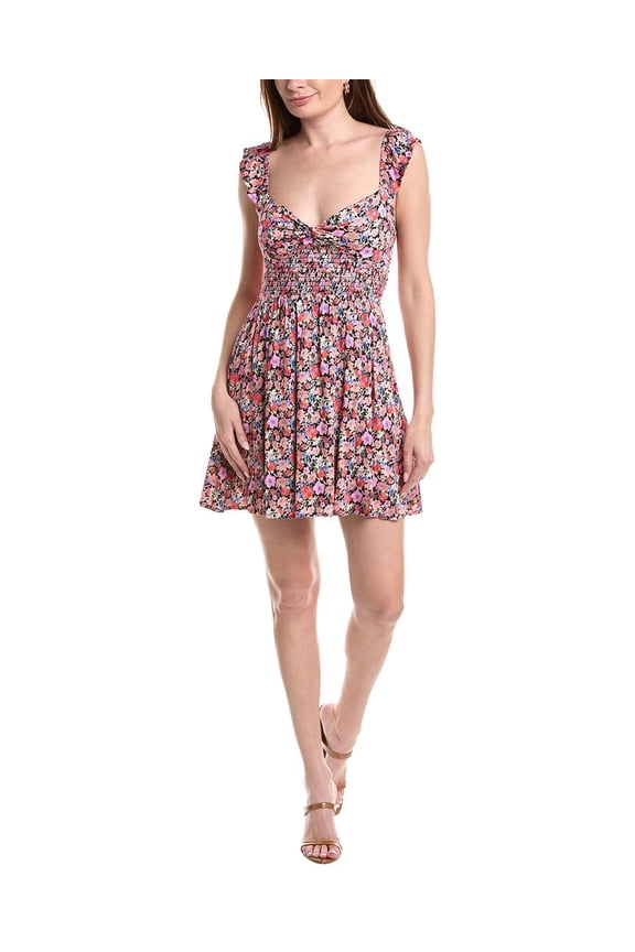 womens  Ruffle Tank Mini Dress, s, Black