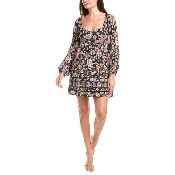 Saltwater Luxe womens  Smocked Mini Dress, m, Black