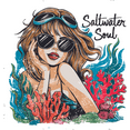thumbnail image 1 of Saltwater Soul Mermaid Ocean Sea Pretty Woman Colorful Wall Art Sticker Designs Vinyl Stickers For Home House Walls Rooms Windows Nursery Playroom Garage Basement Bedroom Decoration Size (12x12 inch), 1 of 1