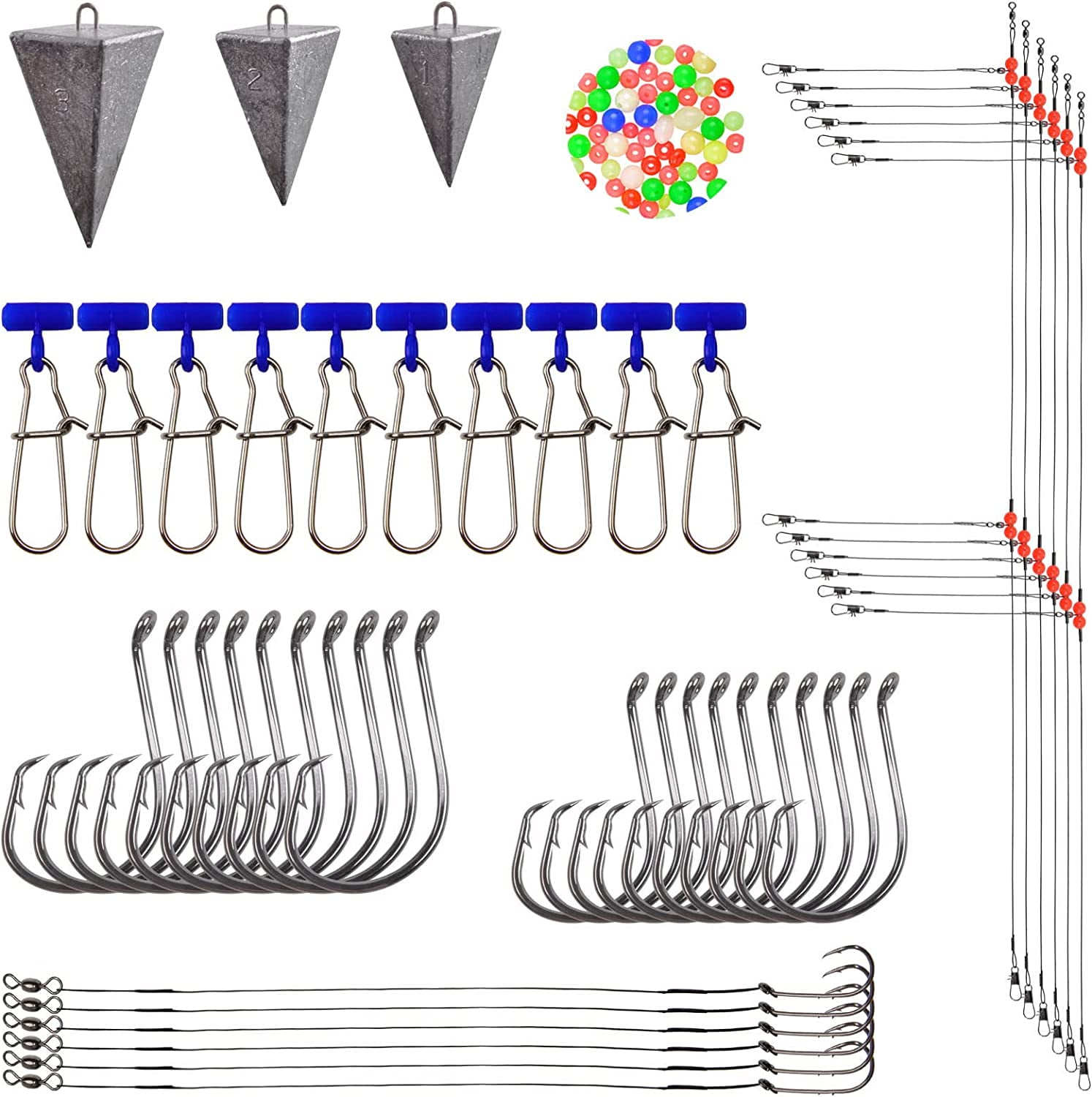 Saltwater Surf Fishing Rigs Fish Finder Rig Include Pyramid Sinkers