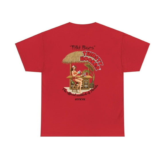 SaltwaterRagz-THIRSTY HOOKER FLORIDA SUNBLOCK-Graphic T-Shirt – Classic Fit for Men, Women,Shirts– Red