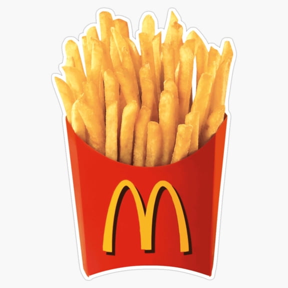 Salty American Fast Food Golden French Fries Red Cardboard Pocket Decal For Phone Sticker