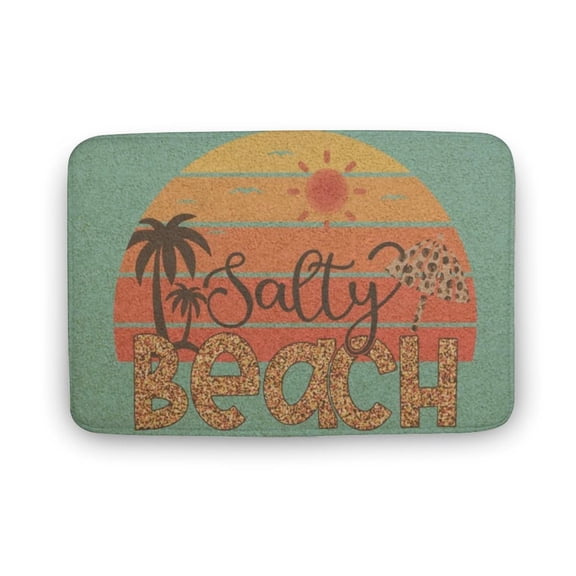 Salty Beach Doormat , Beach House Welcome Mat,Condo Doormat,Cute Beach Porch MatCoral Velvet Rug,Funny Doormat, Home Decor, Welcome Mat,Indoor Doormat,Front Back Door Mat 16”x24”