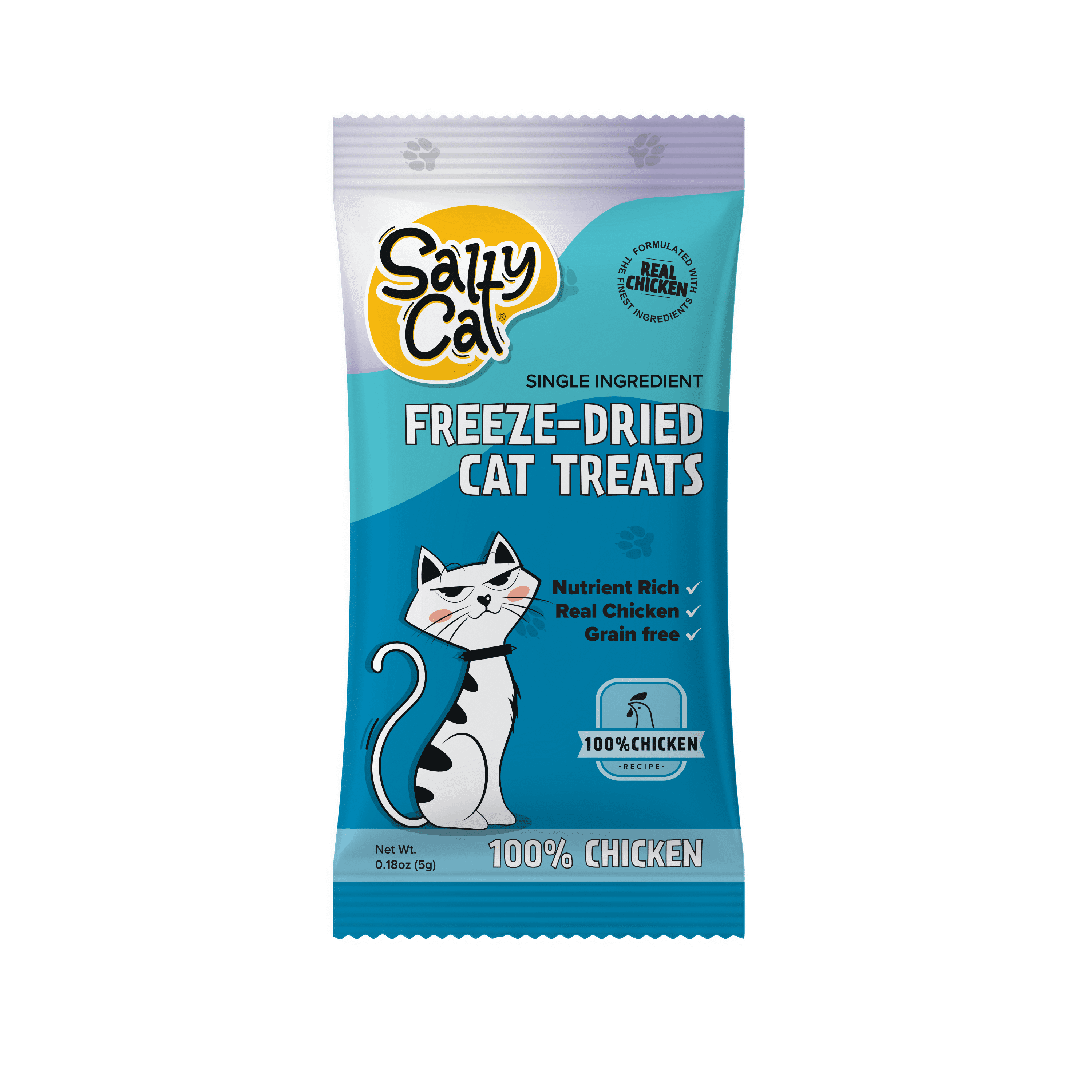 Salty Cat Freeze-Dried Chicken Cat Treats, 5g Bag - Walmart.com