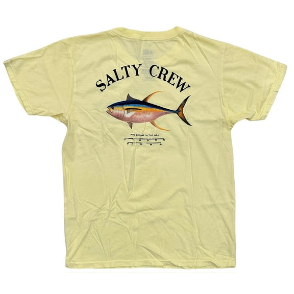 Salty Crew Women's Ahi Tuna Mount Boyfriend Relaxed Fit Premium Tee T-Shirt (X-Large, Banana)