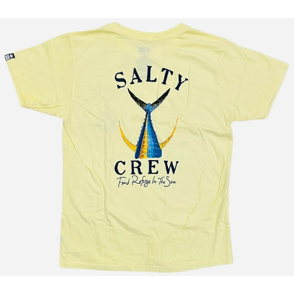 Salty Crew Women's Tailed Boyfriend Relaxed Fit Premium Tee T-Shirt (X-Small, Banana)