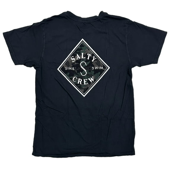 Salty Crew Women's Tippet Decoy Boyfriend Relaxed Fit Premium Tee T-Shirt (X-Small, Black Wash)