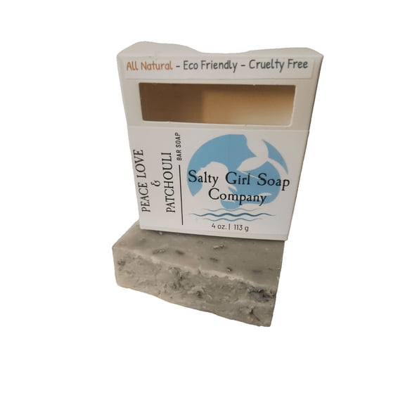 Salty Girl Soap Co- Natural Soap Bar - Patchouli - Peace ,Love and Patchouli