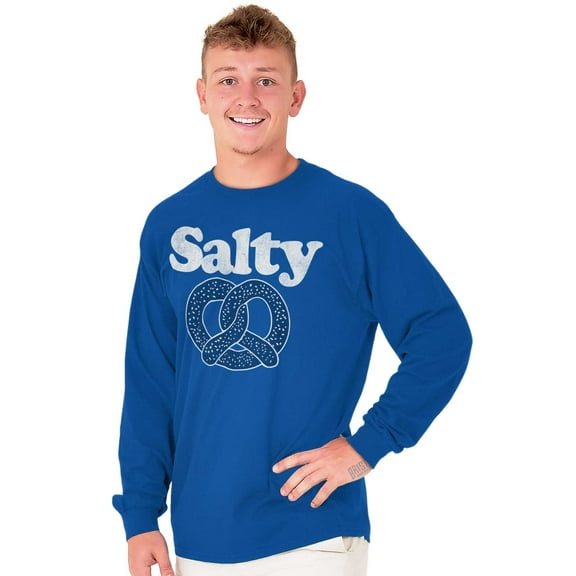 Salty Gourmet Pretzel Hungry Attitude Long Sleeve TShirt Men Women Brisco Brands L