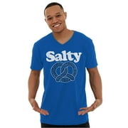 Salty Gourmet Pretzel Hungry Attitude V-Neck T Shirts Men Women Brisco Brands X
