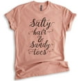 thumbnail image 1 of Salty Hair And Sandy Toes T-Shirt, Unisex Women's Men's Shirt, Beach Shirt, Vacation Shirt, Vacay Shirt, Heather Sunset, X-Large, 1 of 6