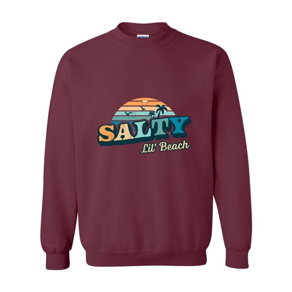 Salty Lil Beach Funny Summer Vacation Retro Vintage Gift Sweatshirt, for men & women, up to size 5XL
