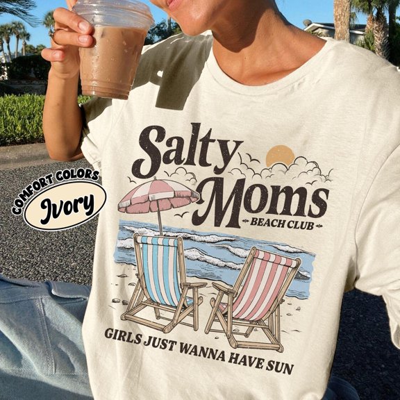 Salty Moms Beach Club Shirt, The Beach Club Shirt, Aesthetic Beach Shirt, Mother’s Day Shirt Gift, Summer Vibes Tee