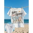 thumbnail image 1 of Salty Moms Graphic Woman Beach Club Comfortable Colorful T-Shirt, Beach Club T-Shirt, Fashionable Beach T-Shirt, Summer Vibe T-Shirt Top, 1 of 6