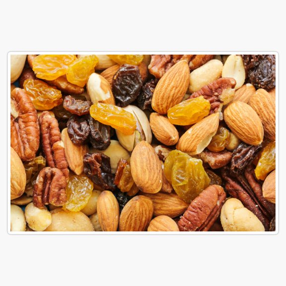Salty Party Snacks Sliced Walnuts Peanuts Almonds Mixed Nuts Bowl Graphic Decal For Lunchbox Sticker