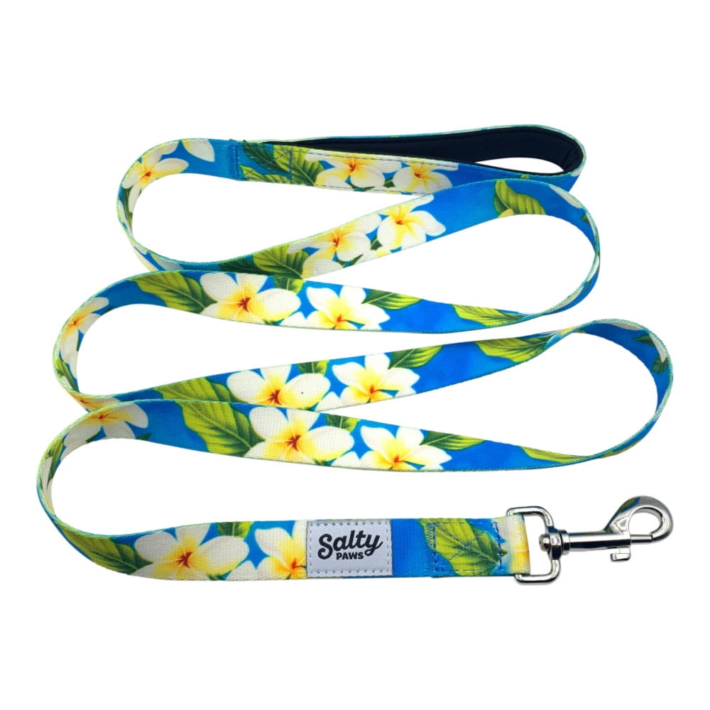 Salty Paws Leash Blue Plumeria L