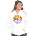 thumbnail image 1 of Salty Retro 80s 90s Sunset Beach Vibe Womens Plus Size Graphic Zipper Hoodie Brisco Brands 2X, 1 of 5