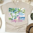 thumbnail image 1 of Salty Soul Tropical T-Shirt for Women, Coastal Beach Scene Graphic Tee, Sand, Size S, 1 of 6