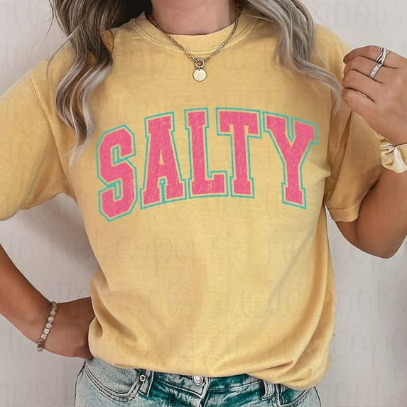 Salty T-shirt, Salty Shirt, Retro Varsity Shirt, Summer Vibes Shirt TH060649