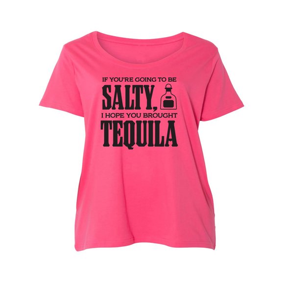 Salty Tequila Womens Plus Size Scoopneck Tee