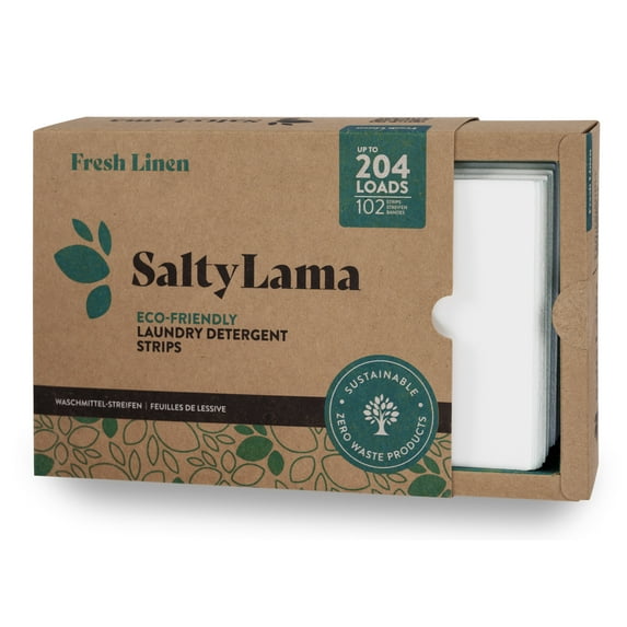 SaltyLama Laundry Detergent Sheets - Eco Friendly - 102 Sheets (Up to 204 Loads), Fresh Linen