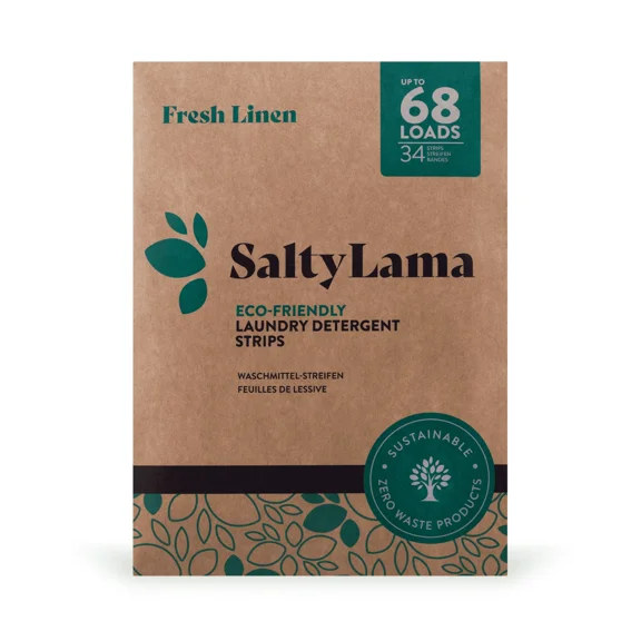 Saltylama, Eco Laundry Detergent Sheets, Fresh Linen, 34 Strips Up To 68 Loads