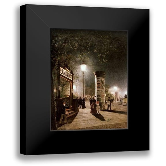 Saltzmann, Carl 15x18 Black Modern Framed Museum Art Print Titled - First Electric Street Light, Berlin