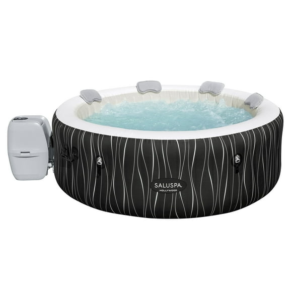 SaluSpa Hollywood AirJet Inflatable Circle Hot Tub Spa with Color-Changing LED Lights 4-6 Person with Pump #P08411