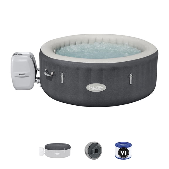 Bestway SaluSpa Hot Springs Energy Efficient Smart AirJet 2-4 Person Inflatable Round Hot Tub Spa with App-Control