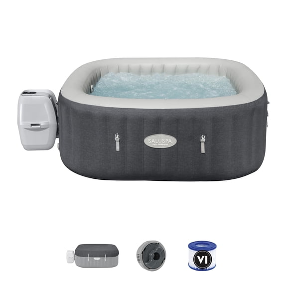SaluSpa Hot Springs Energy-Efficient Smart AirJet 4-6 Person Inflatable Hot Tub with App-Control