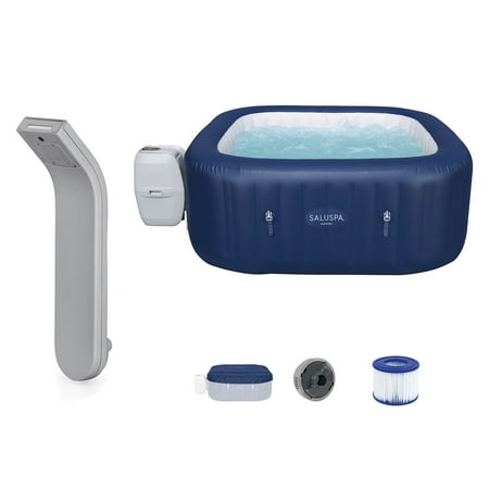 SaluSpa LED Spa Waterfall Accessory w/Bestway AirJet Inflatable Hot Tub