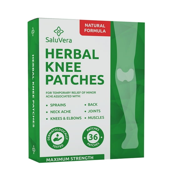 SaluVera Pain Relief Patches, Warming Herbal Plaster Patches, Knee Patches, Heat Patches for Women and Men, 36 Count