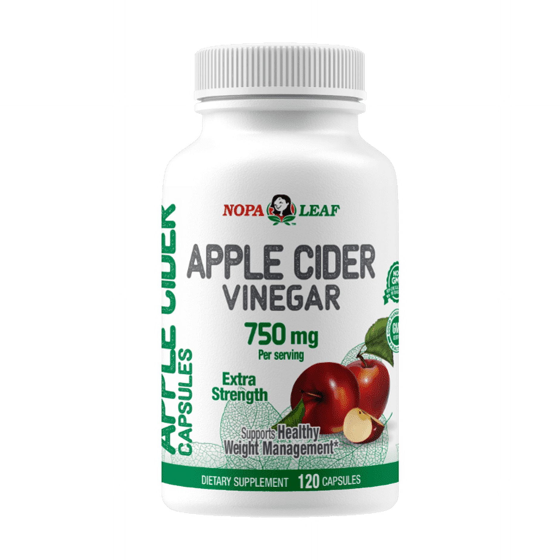 Salud Natural Extra Strength Apple Cider Vinegar Dietary Supplement, 750 mg, 120 count
