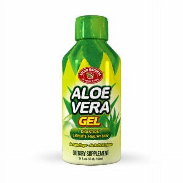 Salud Natural No Added Sugar or Artificial Flavor Aloe Vera Gel Digestion Healthy Skin Dietary Supplement, 34 fl oz Bottle