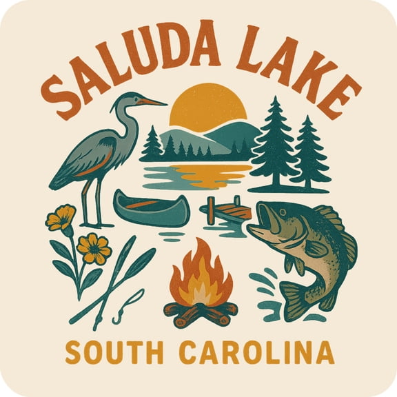 Saluda Lake South Carolina Keepsakes Souvenir Vinyl Sticker – Destination Travel Keepsake Collectible (3-Inches Wide)