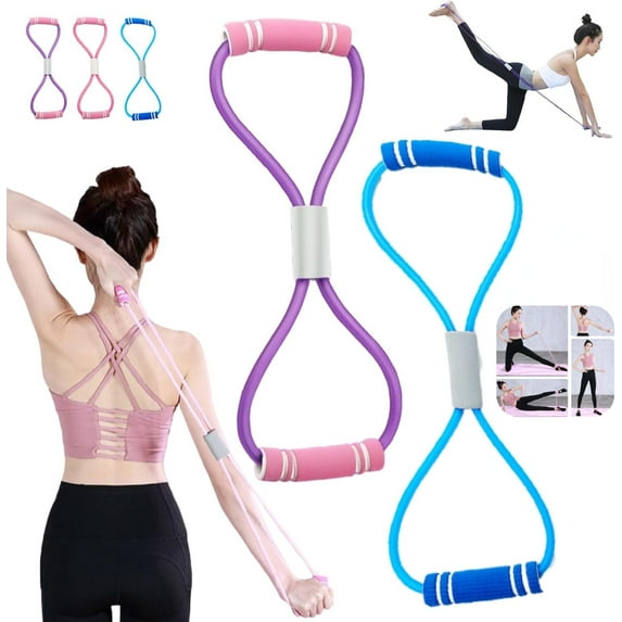 Saludea Resistance Band, Figure 8 Resistance Band with Handles, Stretch Fitness Strap for Full-Body Workouts, Strength Training, Flexibility, Exercise Elastic Rope for Home, Gym