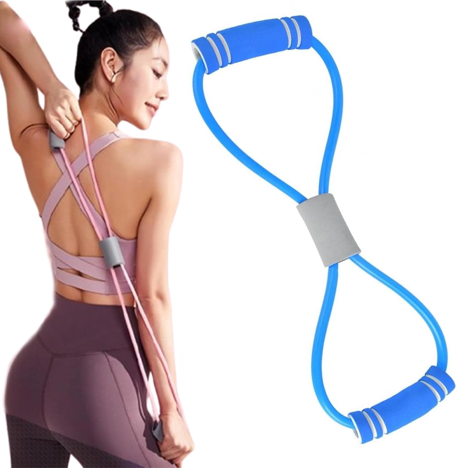 Bandes De Résistance Avec Poignées Et Ancrage Porte - Pour Musculation, Pilates, Yoga - Élastique Renforcement Musculaire à La Maison Ou En Déplacement - 5