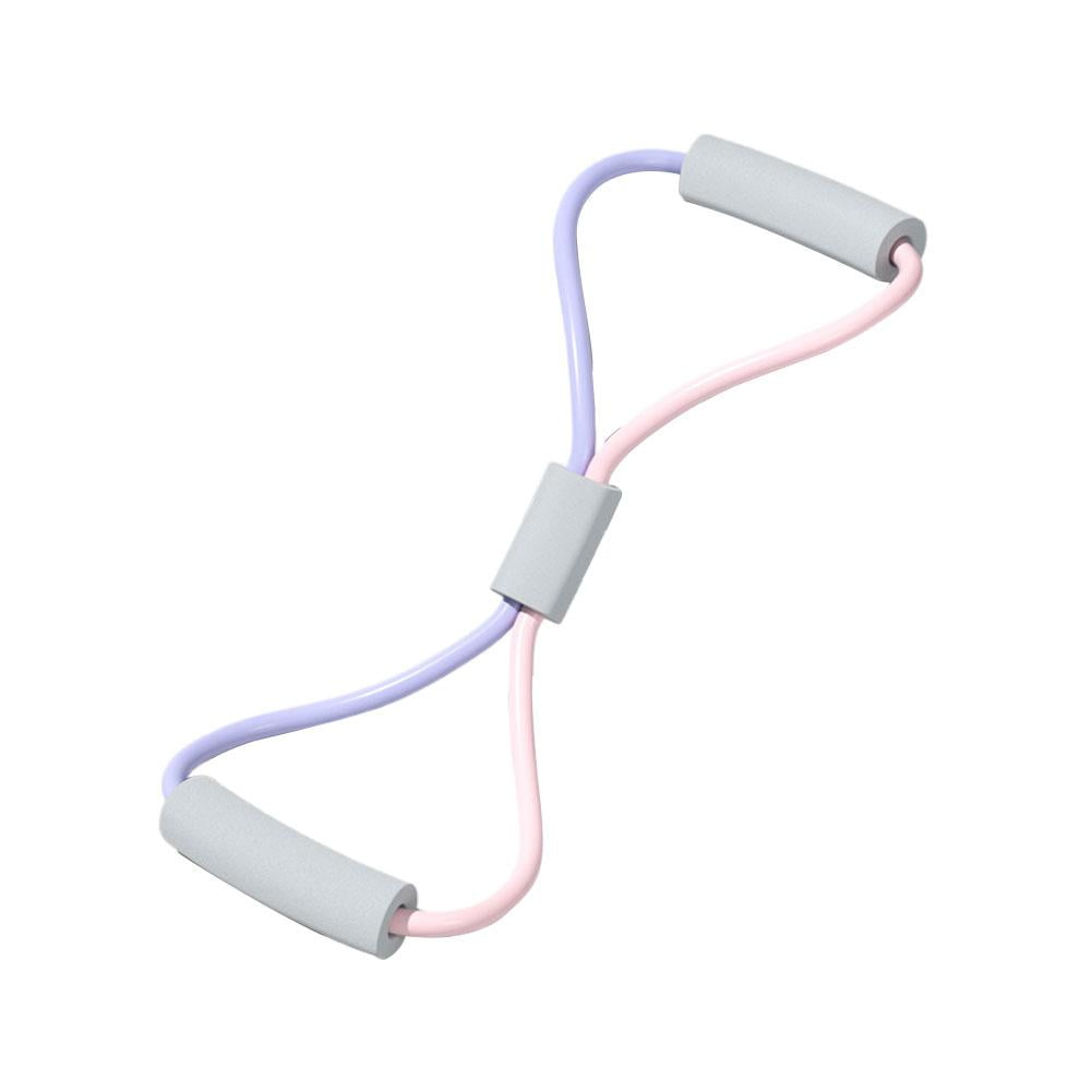 Band De Résistance Forme 8 - Élastique Fitness Pour Bras, épaules, Corps Entier, Poignées Mousse, Latex, Bleu/rose/violet