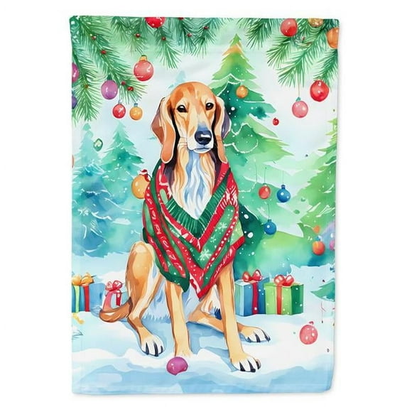 Saluki Christmas House Flag 28 in x 40 in
