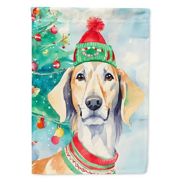 Saluki Christmas House Flag 28 in x 40 in