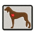 thumbnail image 1 of Saluki Dog with Heart Applique Multi-Color Embroidered Iron-On Patch - 3.5 Inch Large, 1 of 5