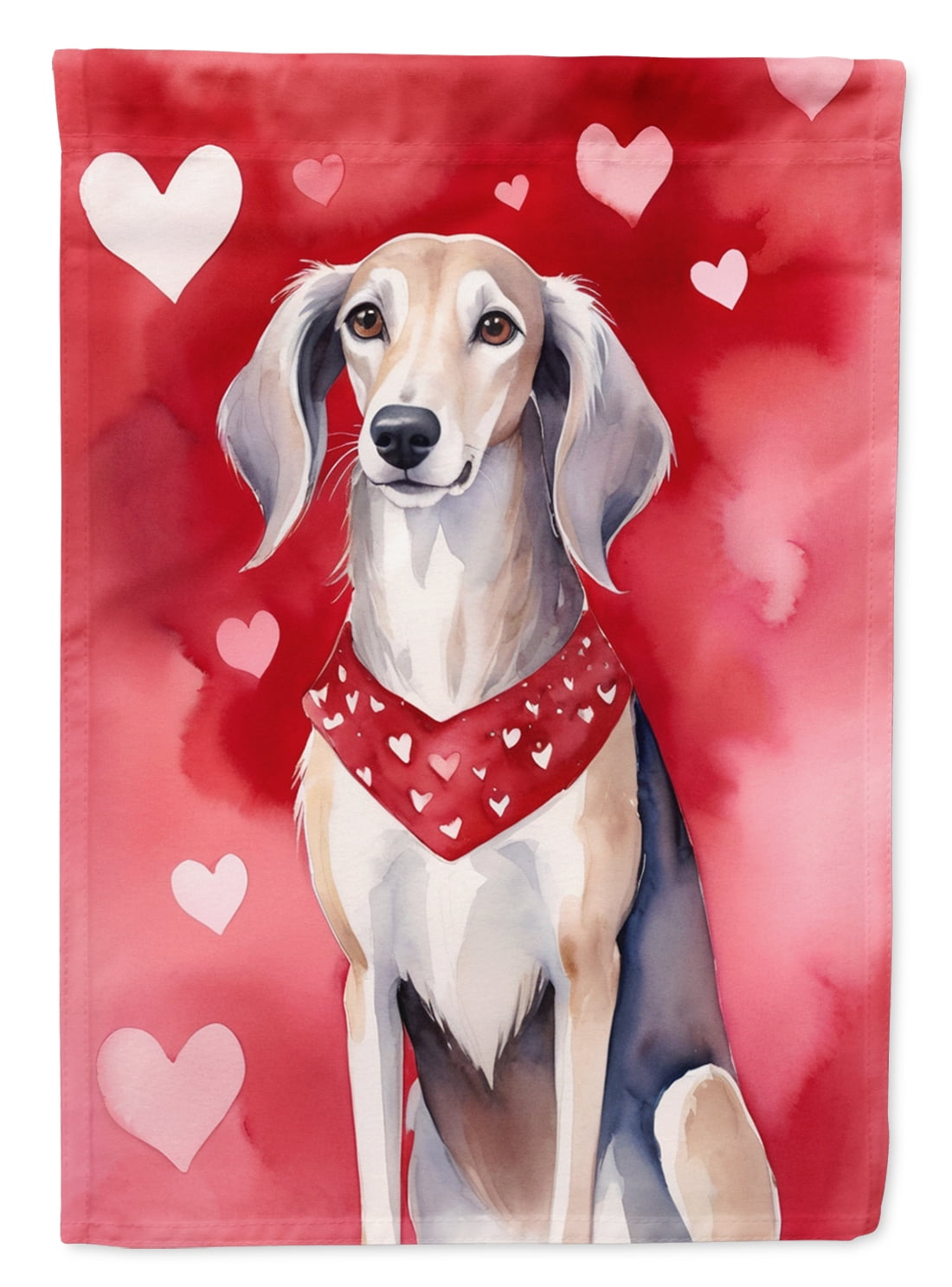 Saluki My Valentine Garden Flag 11.25 in x 15.5 in