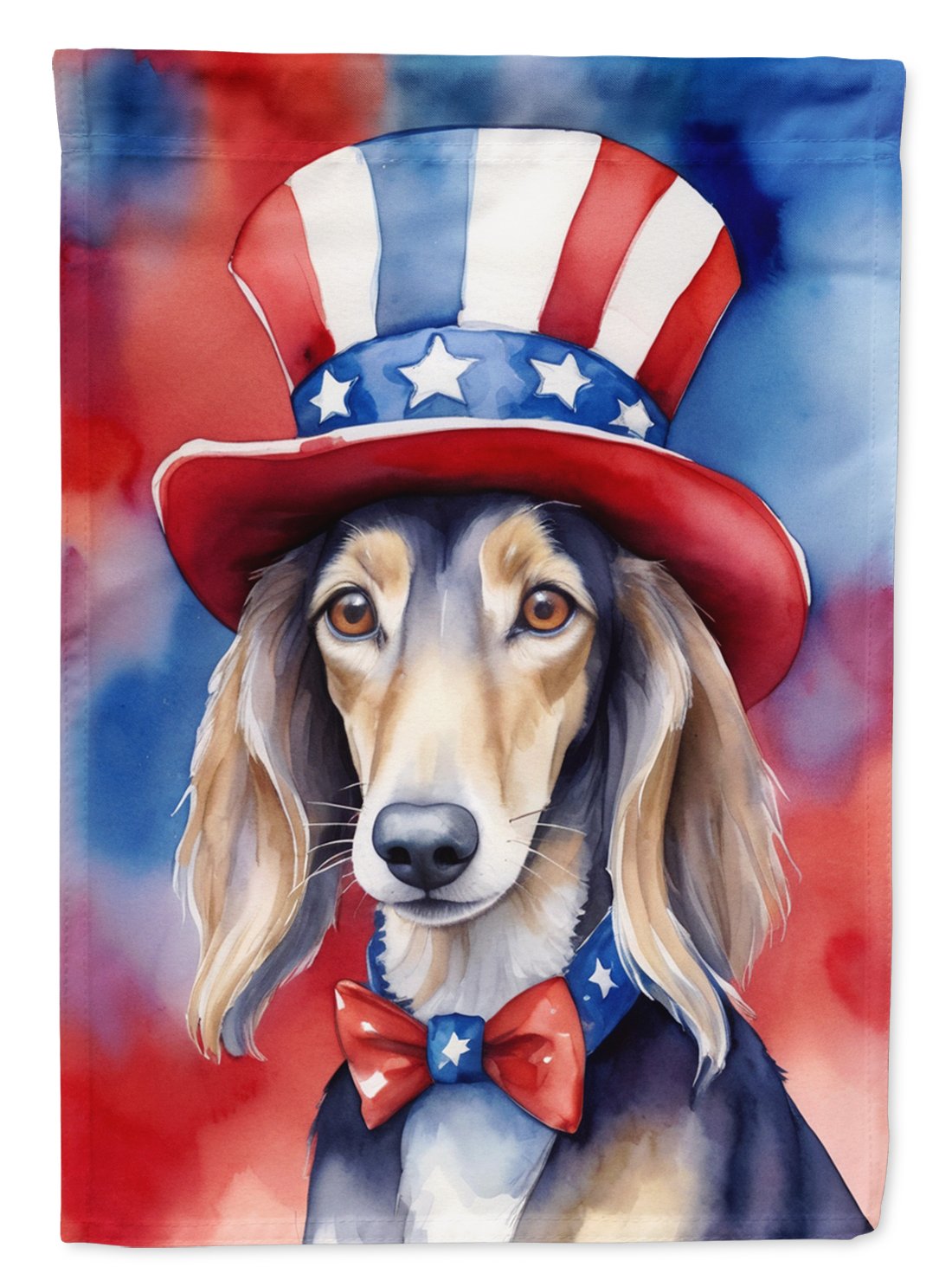Saluki Patriotic Garden Flag 11.25 in x 15.5 in