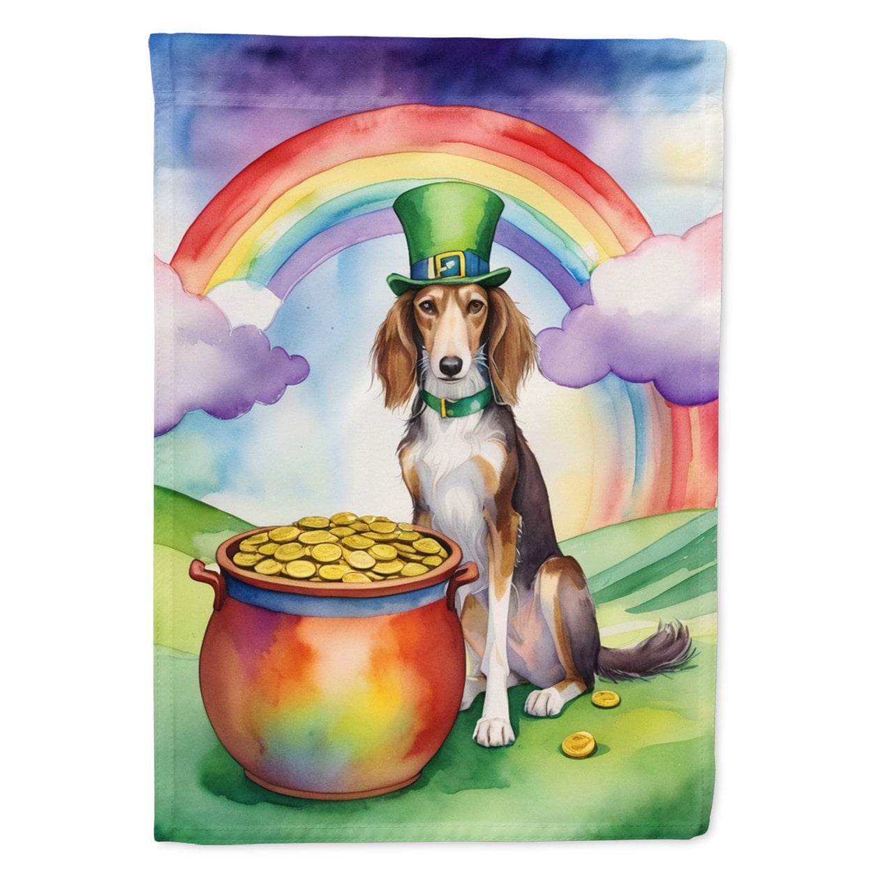 Saluki St Patricks Day House Flag