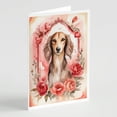 thumbnail image 1 of Saluki Valentine Roses Greeting Cards Pack of 8 7 in x 5 in, 1 of 3