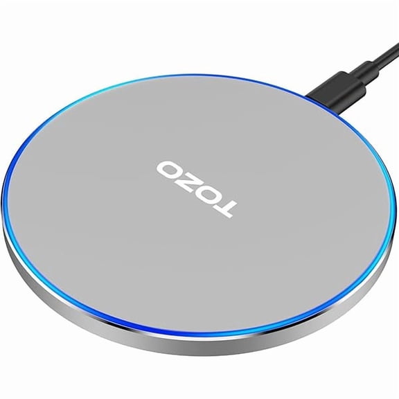 Saluqifa 2025 Upgraded Wireless Charger 15W Max Fast Wireless Charging Pad Compatible with iPhone 16/16 Plus/16 Pro Max /15/14/13/SE/12 Series, Samsung Galaxy S24/S23/S22 Series (No AC Adapter), Gray