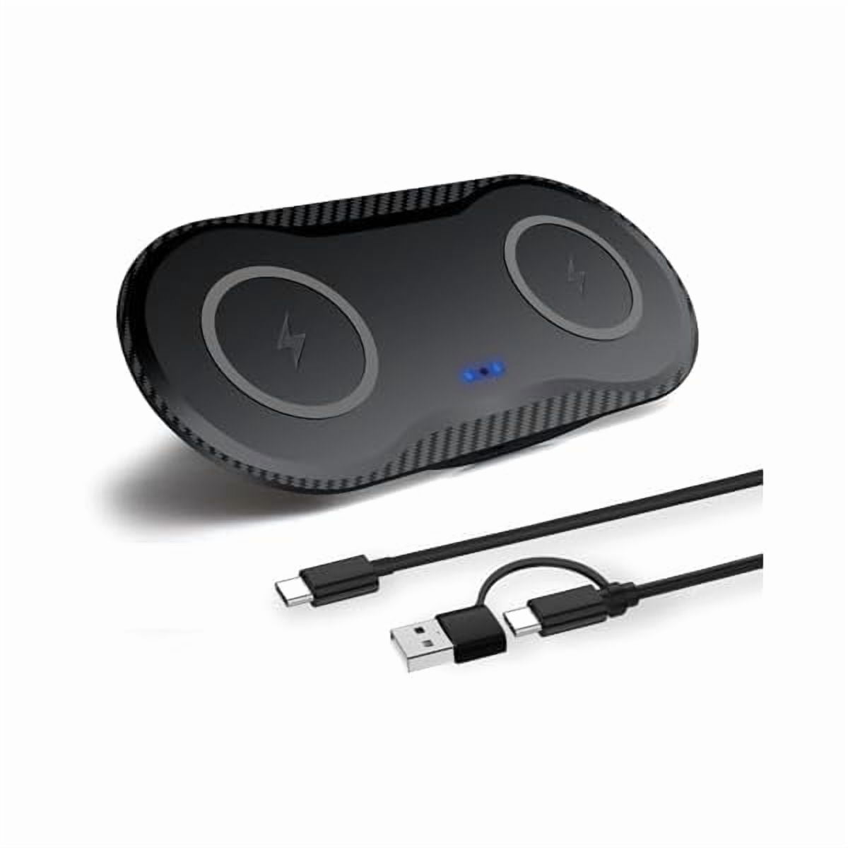 Saluqifa 40W Wireless Charging Pad, Dual 20W Fast Wireless Charging Mat for iPhone 16 15 14 13 12 11/SE/X/XS,Apple Airpods 4/3/Pro,15W Wireless Charger Station for Samsung Galaxy/Note/Bud+ (Black)
