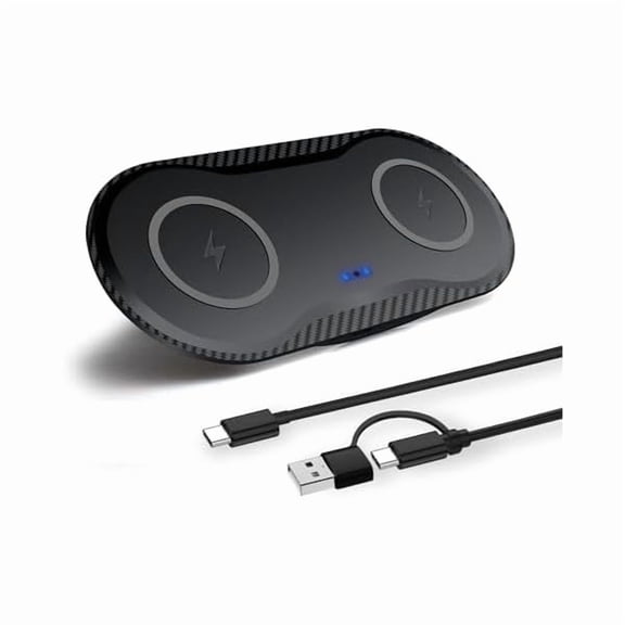 Saluqifa 40W Wireless Charging Pad, Dual 20W Fast Wireless Charging Mat for iPhone 16 15 14 13 12 11/SE/X/XS,Apple Airpods 4/3/Pro,15W Wireless Charger Station for Samsung Galaxy/Note/Bud+ (Black)