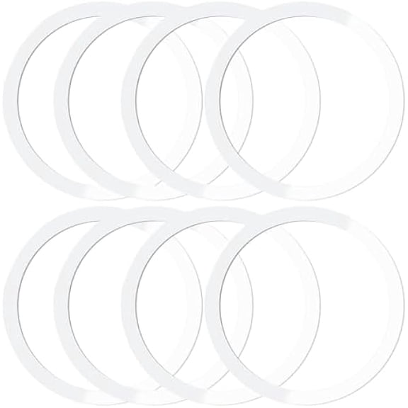 Saluqifa 8 Pack Universal Metal Rings Sticker Compatible for Magsafe Magnetic Wireless Charger iPhone 15 14 13 12 Pro Mini Max Galaxy, Ultra-Thin Car Charger Conversion Accessories (NO Magnet),White